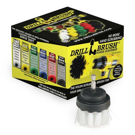 DRILLBRUSH Cleaning Supplies - Scrub Brush - Car Detailing Products - Detailing 2in-Lim-White-Short-QC